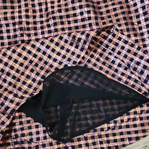 J.Crew Metallic Checkered Blouse Size Small - Picture 6 of 7